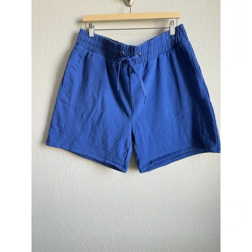 Crane Pull On Shorts Womens Size XL Blue Drawstring Waist Pockets Stretch Lounge